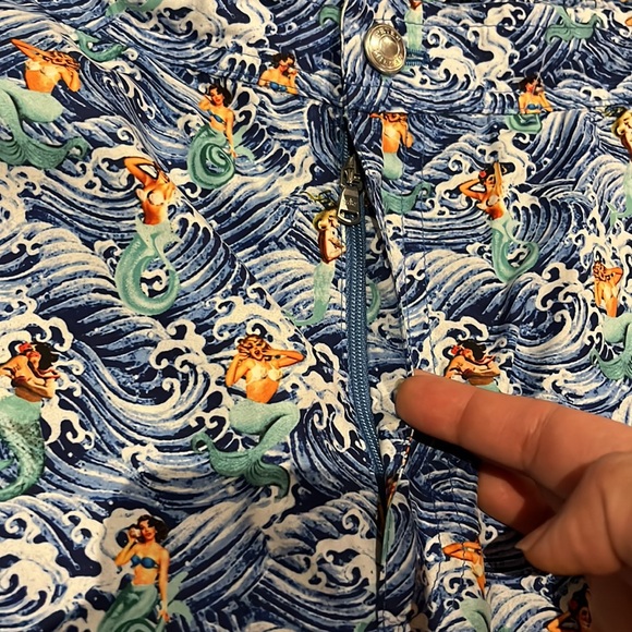 Peter Millar Men’s Blue Green Mermaid Print Swim Trunk Gemma size L - Picture 5 of 12